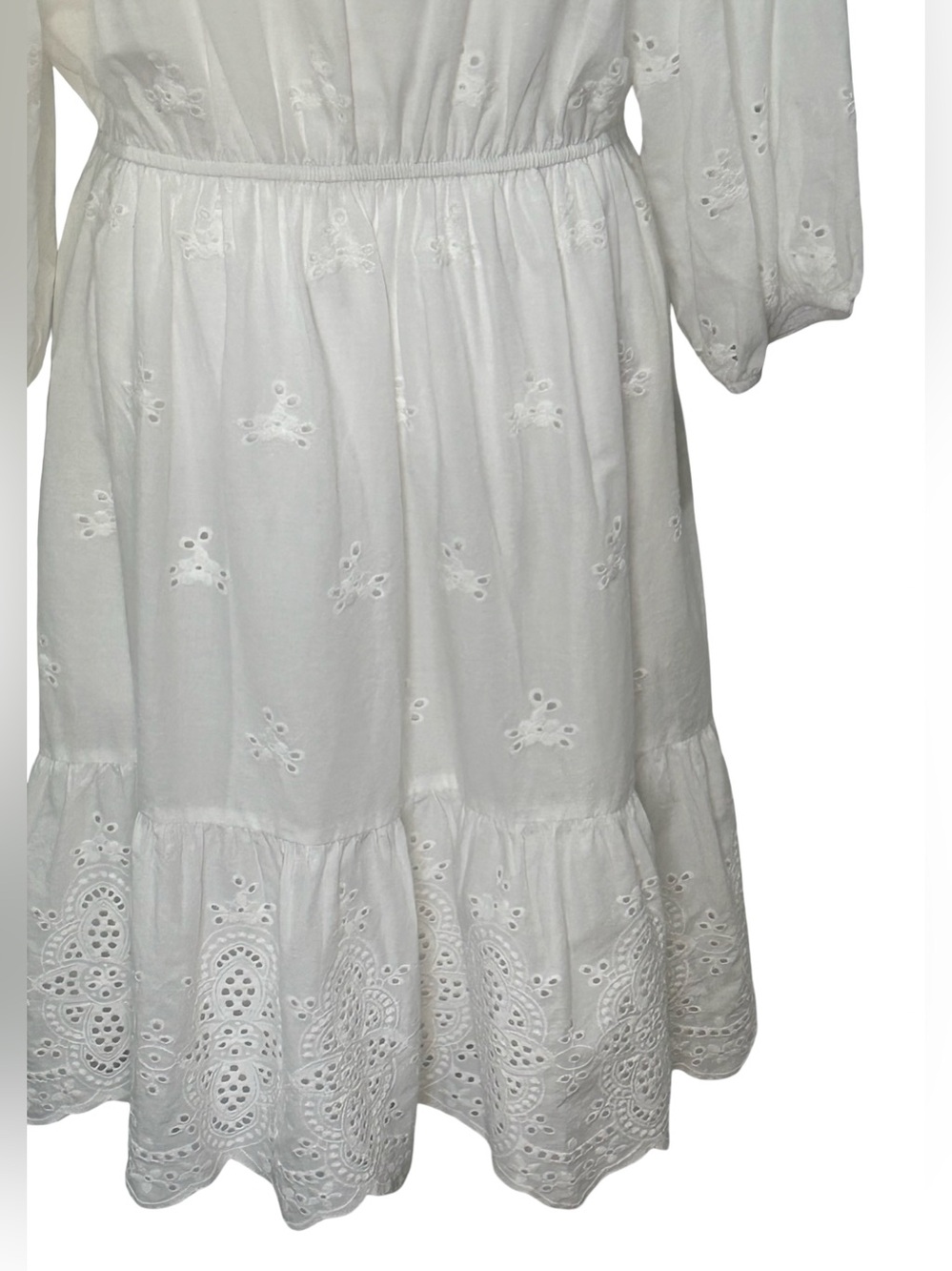 Knox Rose White Eyelet Embroidered Cotton Boho Peasant Dress XXL NWT Cottagecore - Picture 5 of 10